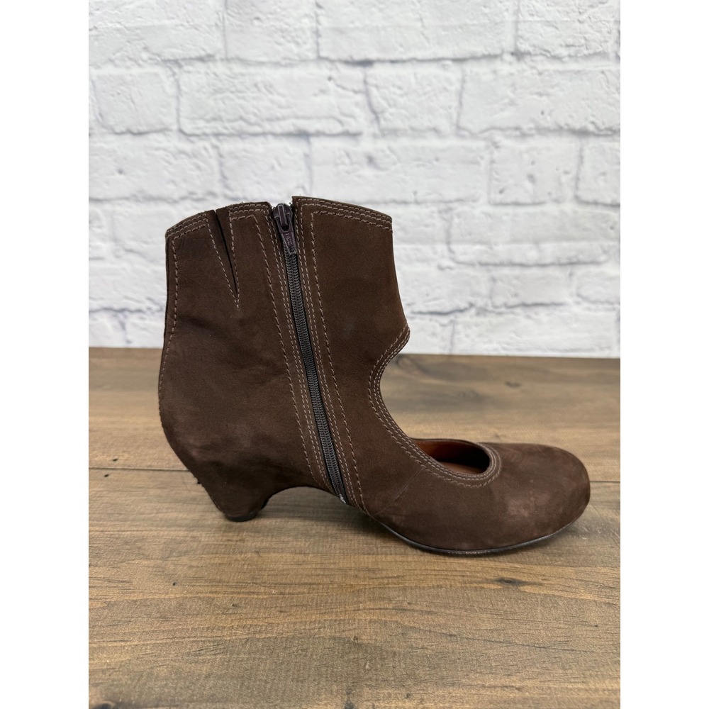 Corso Como Brown Suede Mary Jane Ankle Boots Heels 9.5 Boho Vintage Academia - Picture 10 of 13